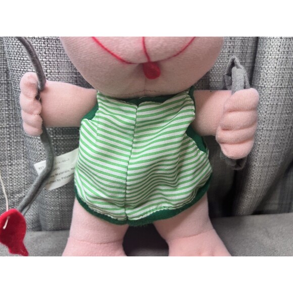 VTG Hugfun Fishing Boy Plush Stuffed Toy Pole Basket White Hair 10 Inch Clothes - Picture 3 of 16